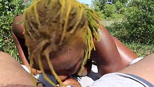 Poizon ivy gives don whoe a sloppy blowjob in the backyard super hot films!