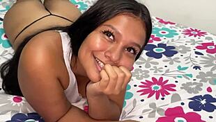Beautiful big tits latina gets creampied in a hot scene