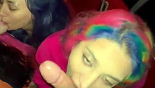 Boat threesome with big tits and cum in mouth scene