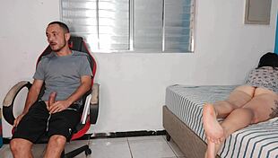 Excited stepsister exposes her fat ass to provoke stepbrother with big cock