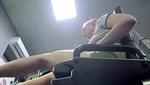 Extreme squirting in the gym, wow!