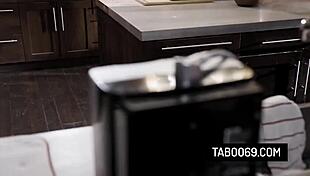 Busty milf stepmom Reagan Foxx rides her clumsy stepson’s hard dick.