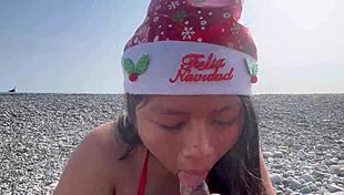 valentina fucks me on beach after christmas party