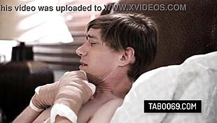 Busty milf stepmom Reagan Foxx rides her clumsy stepson’s hard dick.