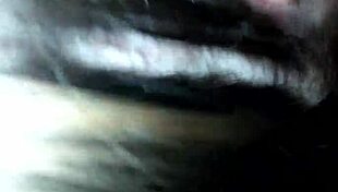 She moans during interracial blowjob and deepthroat session