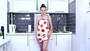 Do You Want Me To Cook Naked With My Hairy Pussy On Display In The Kitchen! Masturbating And Moaning Loudly!