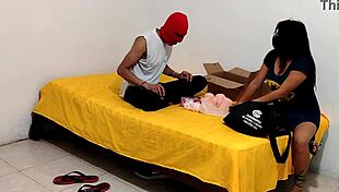 Doll gets pounded hard by a single man craving action after days without a fuck