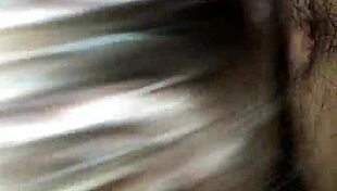 She moans during interracial blowjob and deepthroat session