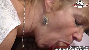 This blonde German mature mom seduces her stepson in a steamy encounter