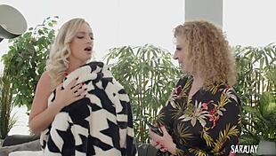 Hey, check out E Bunnz and Sara Jay in wild cowgirl action. They’re unstoppable with wet licks!