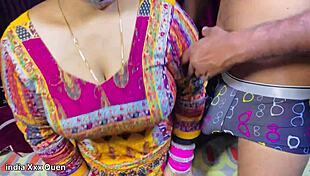 Indian queen stepmom in doggy style with dirty talking.