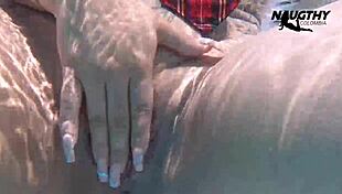 uhh, hot colombian girl mastur... mastubating by pool!