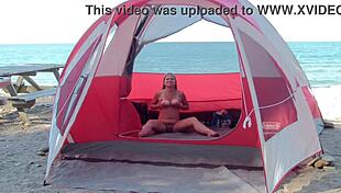 Housewife milf wife at beach