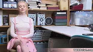 Caught shoplifting? Now your tight pussy gets punished by rough fucking!