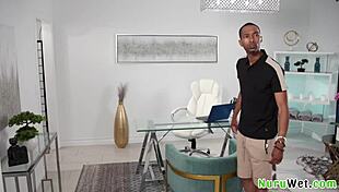 Sexy Blonde Masseuse Andi Avalon Gives Scotty P Wet Nuru Massage