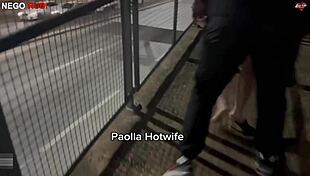 Paolla hotwife gets wild with a big black cock outdoors