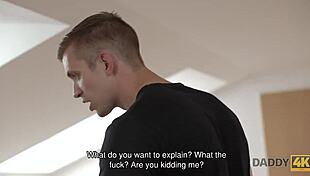 Daddy4k, boy fixes computer while old man bangs his girlfriend hard