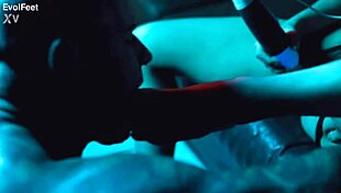 Latina Gags On Vibrator While Feet Touch Cock