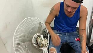 Colombian Neighbor Gets Fucked After Sucking Big Cock, Enjoying Bisexual Assfucking