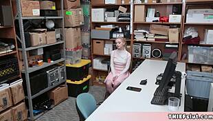 Caught shoplifting? Now your tight pussy gets punished by rough fucking!