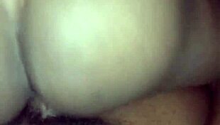 Sexy ebony rides her step brother's big black cock hard