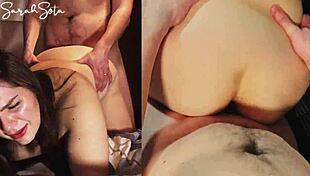 she gets her tight ass fucked hard, begging to stop in splitscreen anal