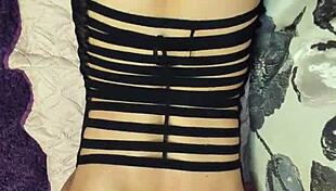 wife in lingerie and stockings claims this is the best job ever