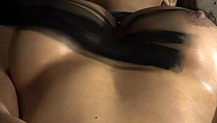 Close-up oiled tits whipping for your fetish pleasure