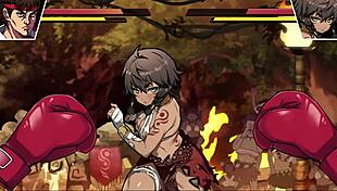 Watch this female fist blowjob with big tits!