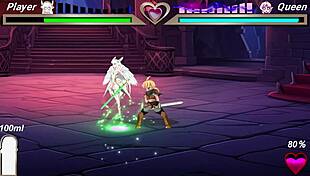 Fucking succubus in doggystyle bent over during intense battle against final boss in game