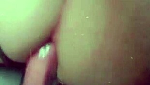 Mina with round ass pounds dildo in her tight asshole outdoors for cumshot