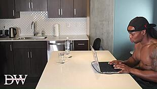 redhead foot model nearly taps from huge black cock