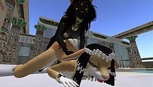 does lady bastet use her servant girl for blowjob?