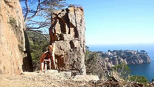 hot couple fucks outdoor on beach path amateur orgasm