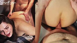 she gets her tight ass fucked hard, begging to stop in splitscreen anal