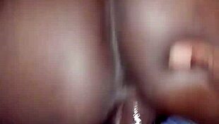 Sexy ebony rides her step brother's big black cock hard