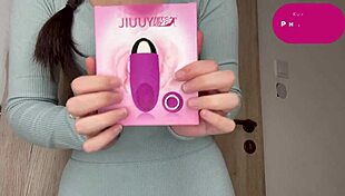 Hungarian girl shows off her pink toy in hungarian babe