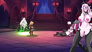 Fucking succubus in doggystyle bent over during intense battle against final boss in game