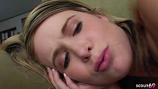 Small Tits Step-Sister Caught And Seduced Into First Lesbian Sex!