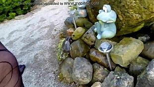 hot-pussy66's best black pantyhose outdoor fetish show