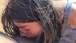 I Watched Her Swallow Cum Outdoors
