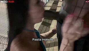 Paolla hotwife gets wild with a big black cock outdoors