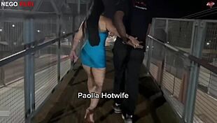 Paolla hotwife gets wild with a big black cock outdoors