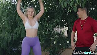 teen blondie with amazing huge booty and natural big boobs suck dick and get fucked doggy style - slimthick vic jay romero