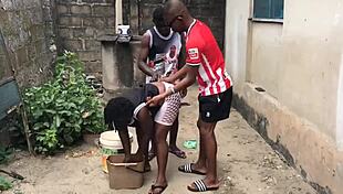 Why do two brothers fuck their submissive stepmother by the well side?