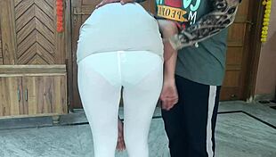Man, I totally got tricked into strippin’ for my trainer, suckin’ him off too!