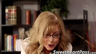 hot professor and assistant explore strap-on fun with intense licking