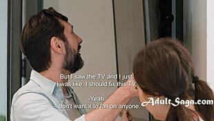 Slumber Party Cutie Catches Bestie's Stepdad Fapping