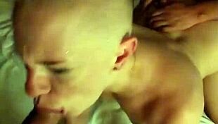 Two men fuck russian blonde from both sides with huge cocks 😈