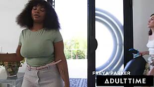 Straight girl cami strella seduced first lesbian 3-way with freya parker!